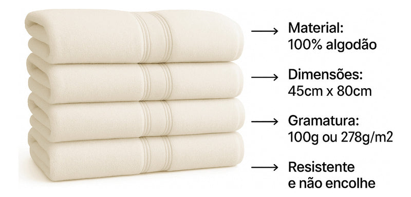 Kit 12 Toalhas Salão Branca 45x80 Flabom