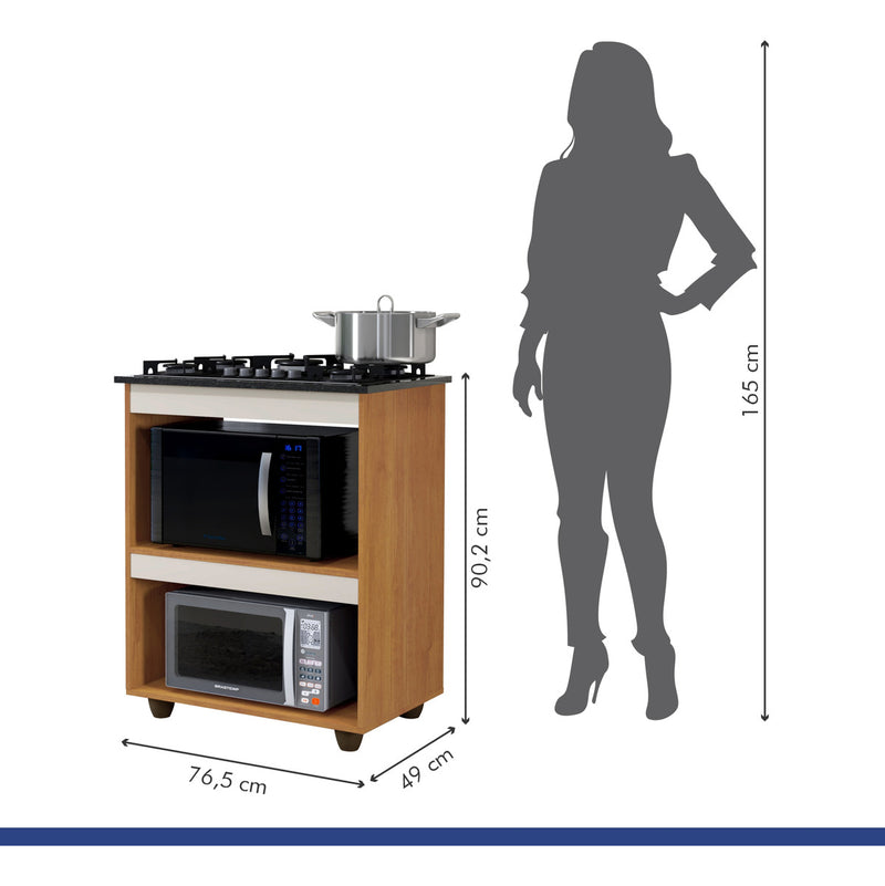 Kit Balcão Turim Com Fogão Cooktop 4 Bocas Itatiaia Preto