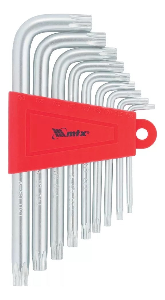 Jogo De Chaves Hexagonais Torx T10 T50 Crv 9 Pçs 123059