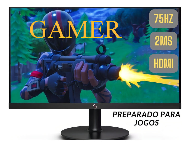 Monitor 19.5 Led 3green 75hz Hd Gamer 2ms Hdmi E Vga Vesa Cor Preto 110V/220V