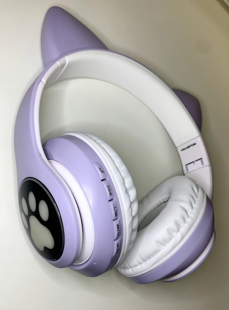 Fone Gatinho Sem Fio Com Led Bluetooth Infantil Meninas Gato