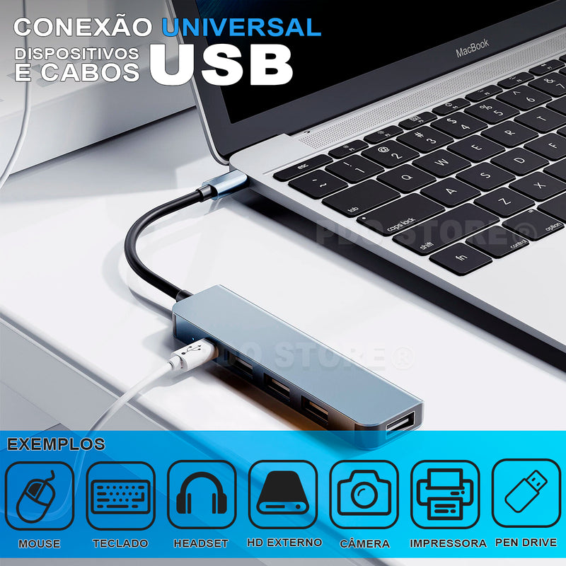 Hub Usb 8 Portas Usb 3.0 5 Gbps Extensor Adaptador Usb 3.0 Computador Pc Notebook Pdo Store
