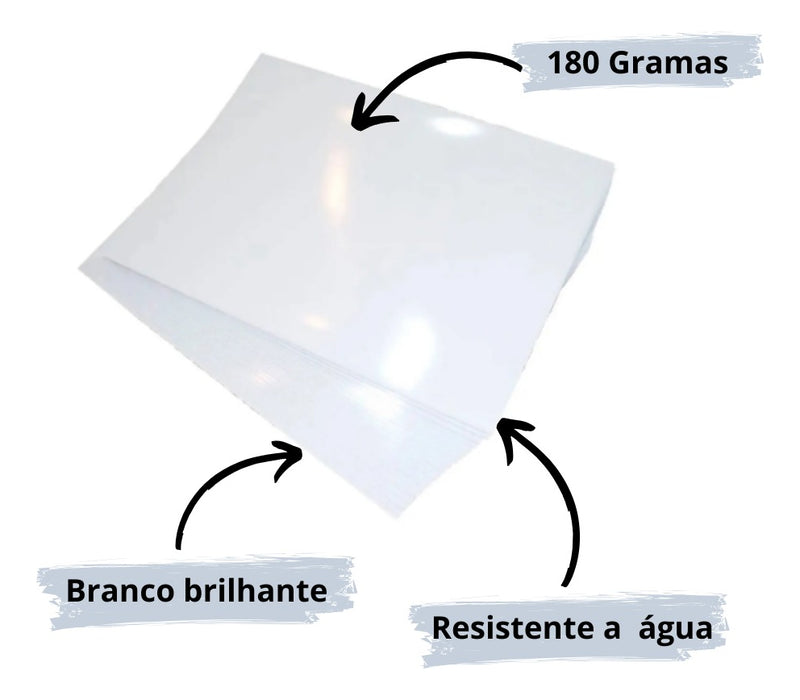 Masterprint A4 50 Folhas Papel Fotográfico 180g Brilho Cor Branco