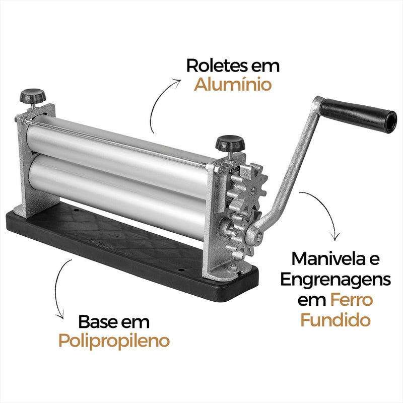 Cilindro Massa Manual Alumínio Luxo Pastel Pão Pizza Salgado