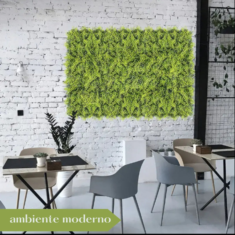 Placa De Mini Samambaia Eucalipto 40x60 Jardim Vertical Luxo Muro Ingles Para Área Interna Externa