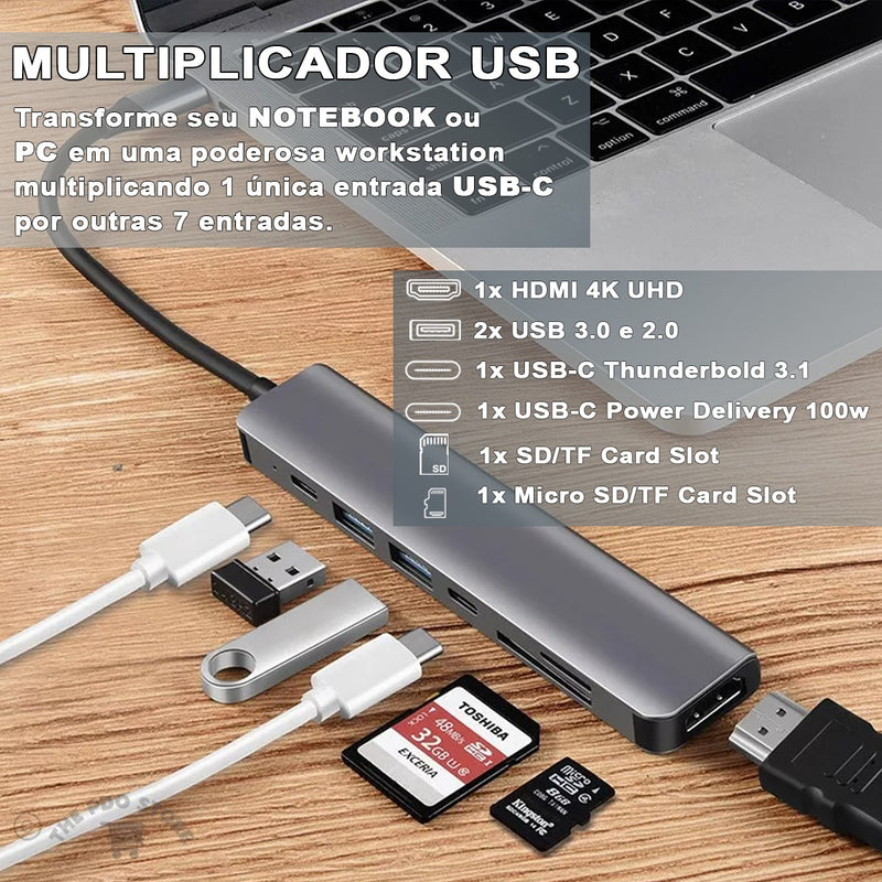 Hub Usb 8 Portas Usb 3.0 5 Gbps Extensor Adaptador Usb 3.0 Computador Pc Notebook Pdo Store