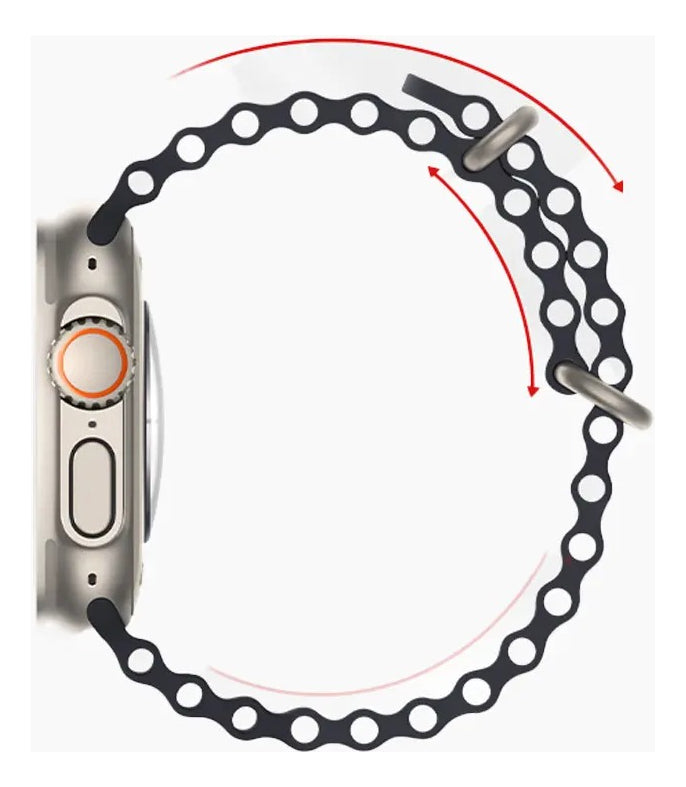Pulseira Oceano Para Apple Watch Ultra 49mm Cor Rosa-claro
