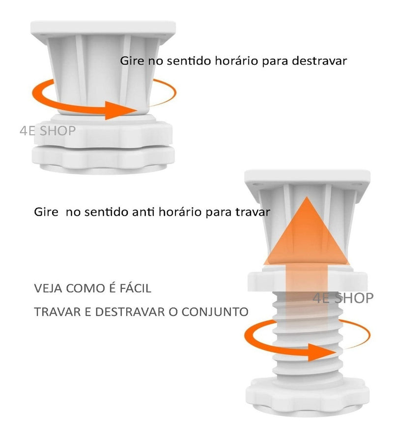 Suporte Geladeira Maquina De Lavar Lava E Seca 4 Pé 4 Roda