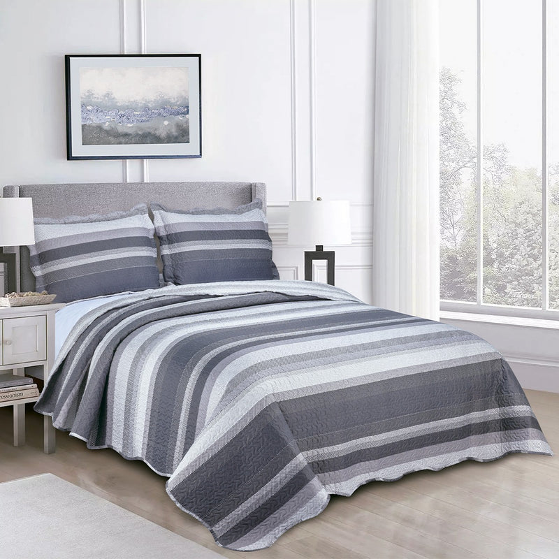 Kit Cobre Leito Colcha King Patchwork Evolution Dupla Face 3 pçs Camesa