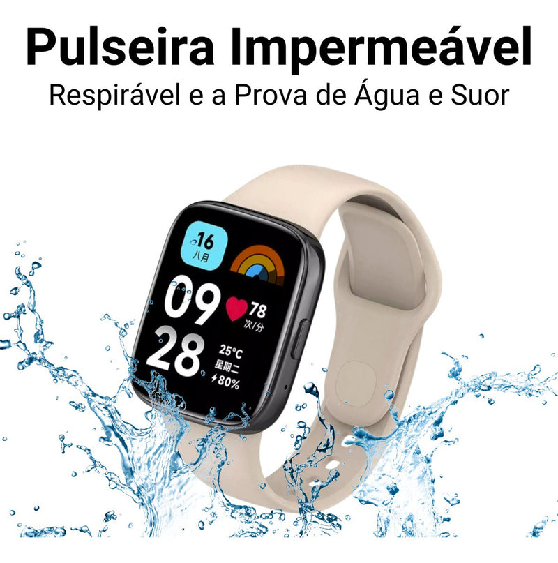 Pulseira De Silicone Sport Para Xiaomi Redmi Watch 3 Active Cor Bege Largura Da Pulseira 20 Mm