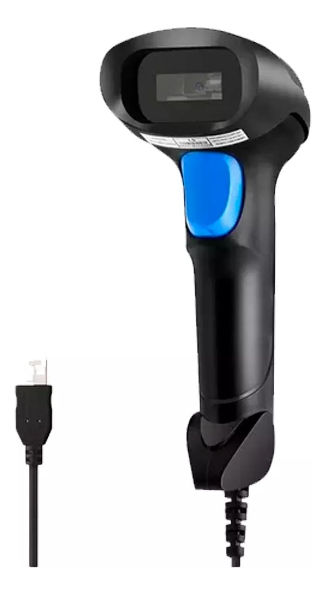 Leitor Código De Barras Com Fio Usb 1d2d Qr Code Danfe Ean Cor Azul