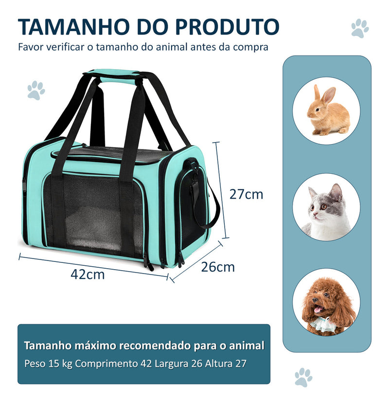 Bolsa Transporte Pet Caixa Transporte Médio Avião Paw Up Cor Cinza