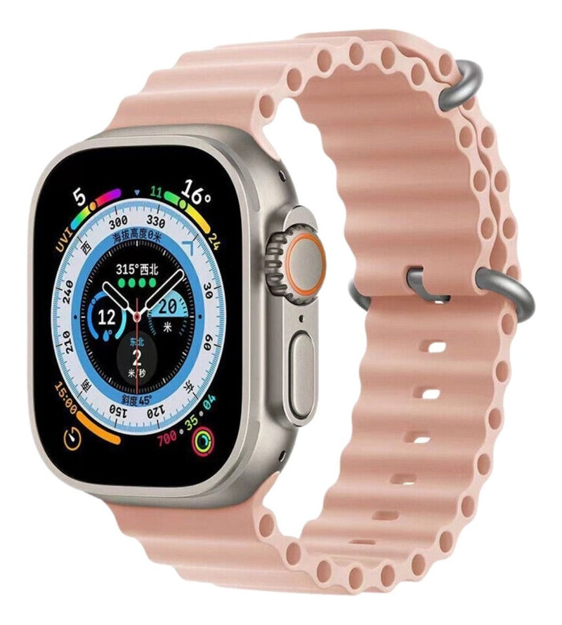 Pulseira Oceano Para Apple Watch Ultra 49mm Cor Rosa-claro
