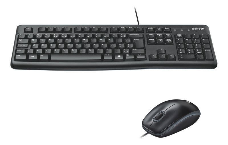Combo Teclado e Mouse com fio USB Logitech MK120 Layout ABNT2