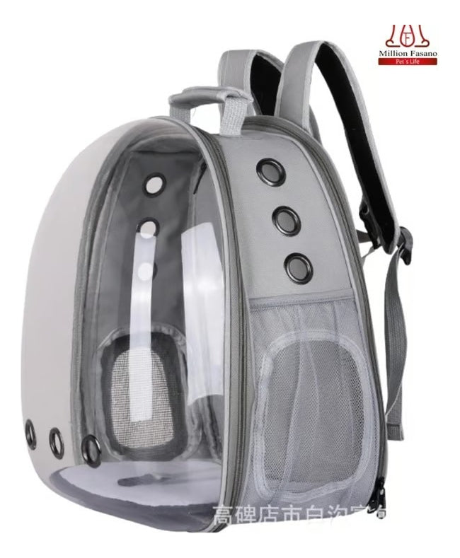 Mochila Pet visão panorâmica inteligente segurança ventilação cor preto com conforto premium