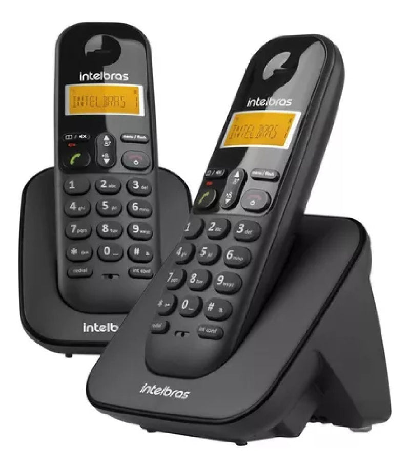 2 Telefones Sem Fio Intelbras Ts3112 Com Identificador Ramal Cor Preto