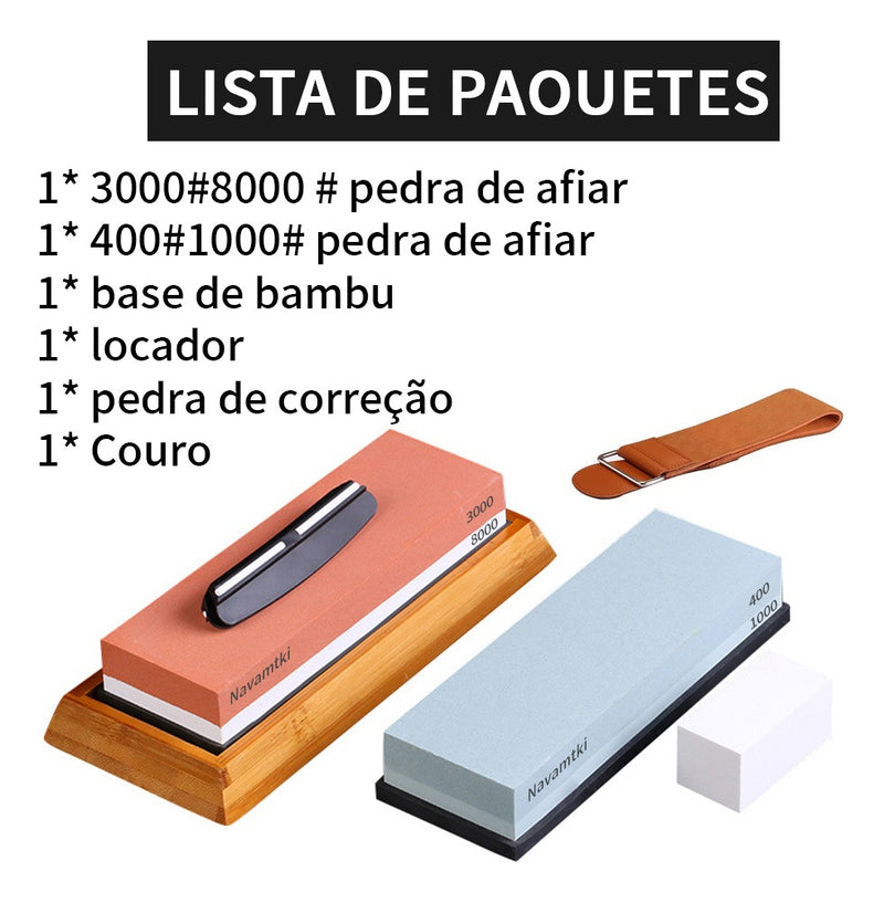 400/1000 3000/8000 Pedra De Moagem Dupla Face + Couro