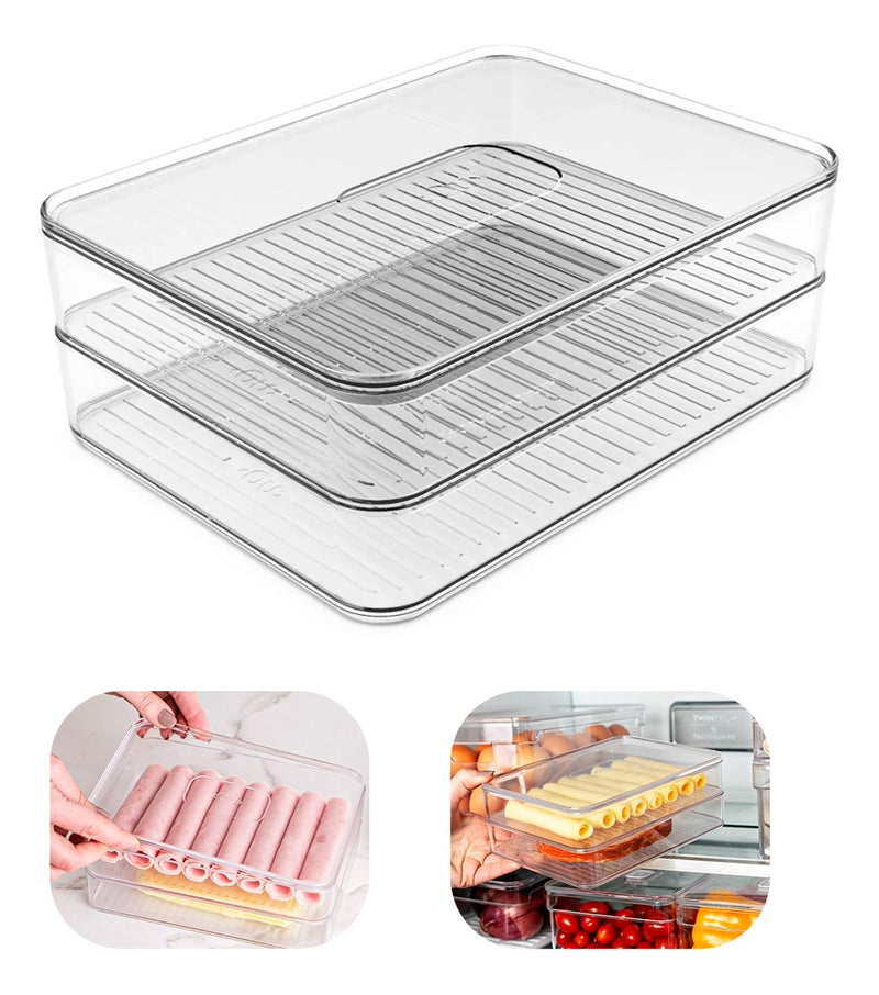 Porta Frios Duplo Geladeira Clear Fresh Natural Ou Cozinha Cor Água