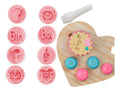 Kit Carimbo Chá De Bebê Marcador Revelação 8 Peças Boy Girl Cor Rosa Baby