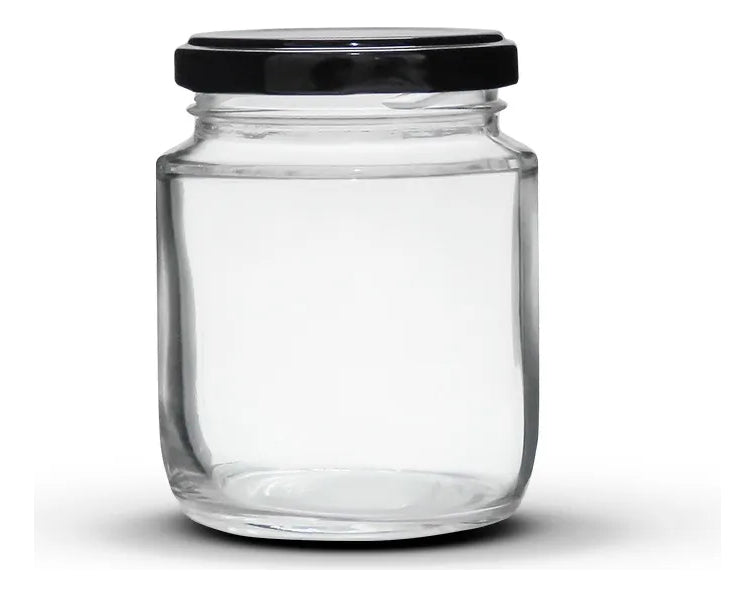 24 Potes De Vidro Belém 240ml Com Tampas Metálicas E Lacres Cor Vermelho Xadrez