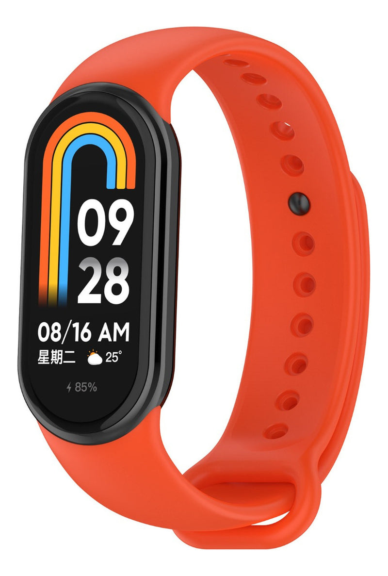 Pulseira De Silicone Trava Metal Sport Para Xiaomi Mi Band 9 Cor Vermelho