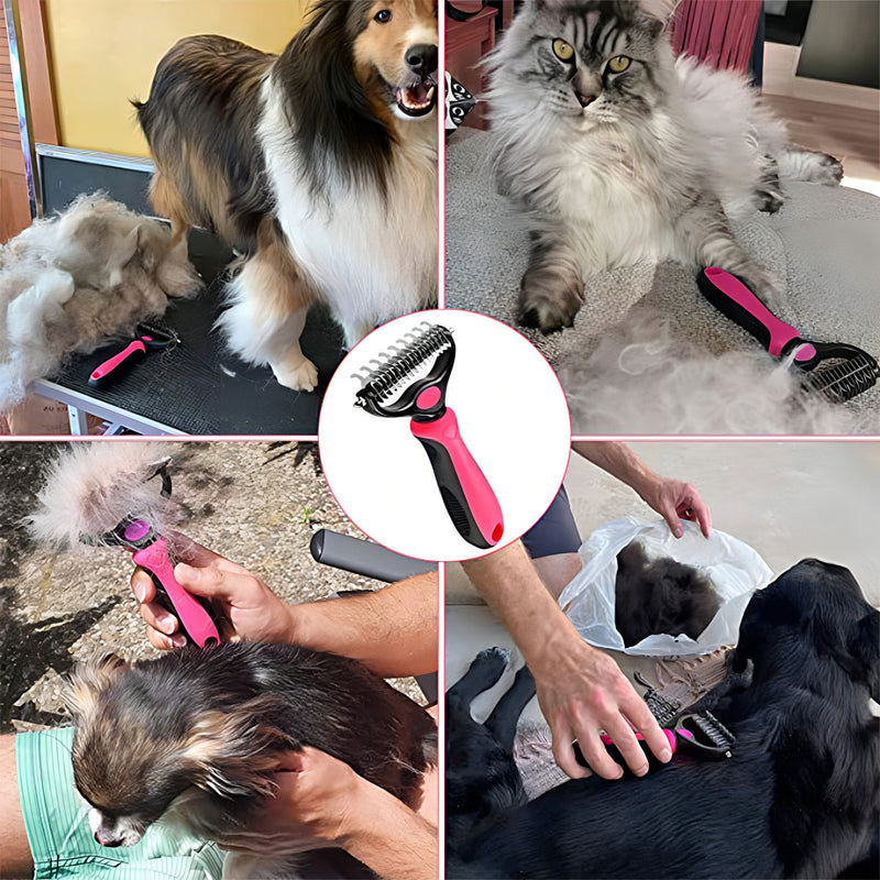 Rasqueadeira Removedor Tira Pelos Mortos Pets Gatos Grande Cor Azul E Preto - G