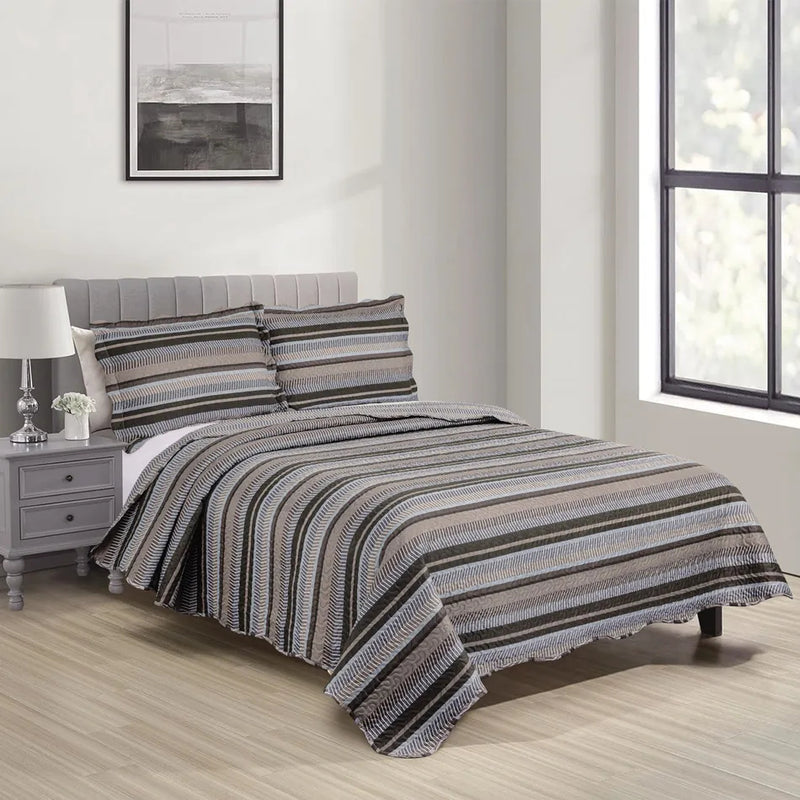 Kit Cobre Leito Colcha King Patchwork Evolution Dupla Face 3 pçs Camesa
