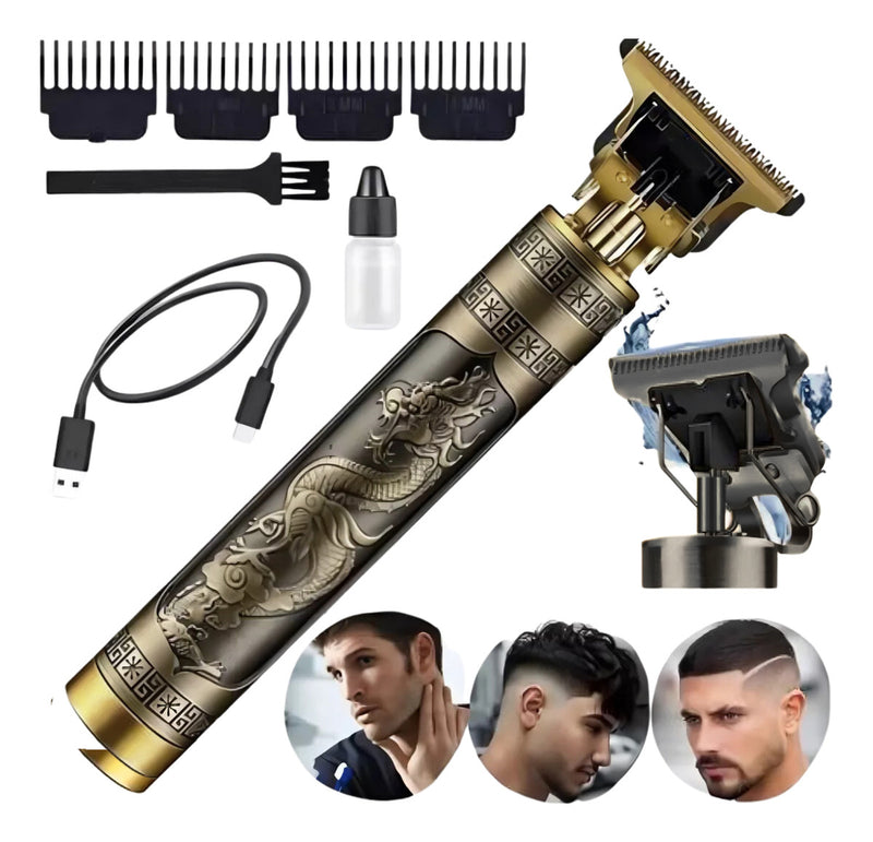 Maquina Acabamento Profissional Cabelo Barba Sem Fio Premium Cor Dourado Kamufla