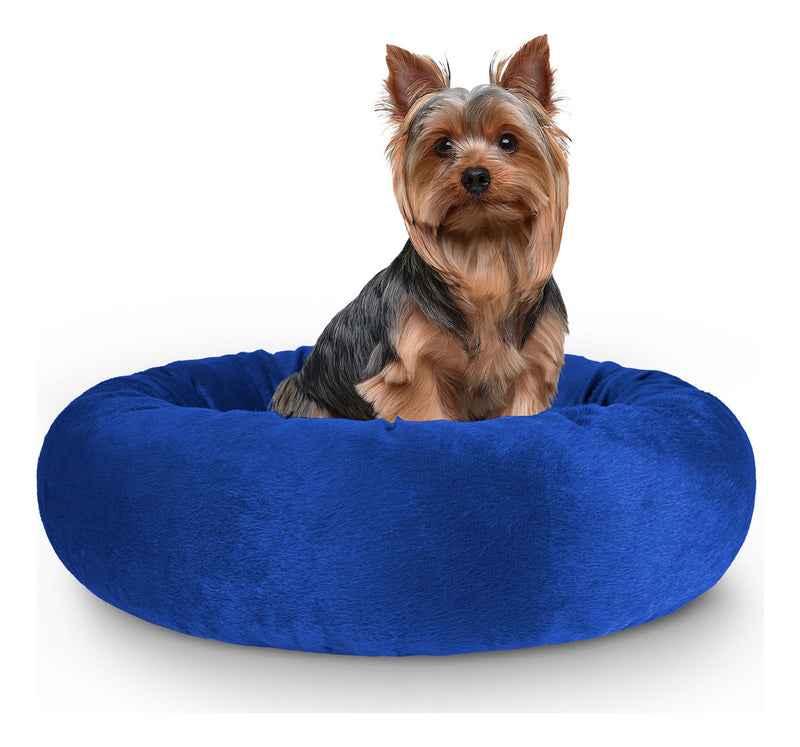 Cama Pet Luxo Cães Gatos Confortável Redonda Impermeável G Cor Marrom Desenho Liso