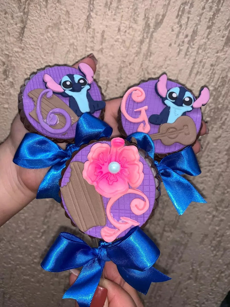 Kit Cortadores Lilo E Stitch Acessórios Pasta Biscoito 5cm
