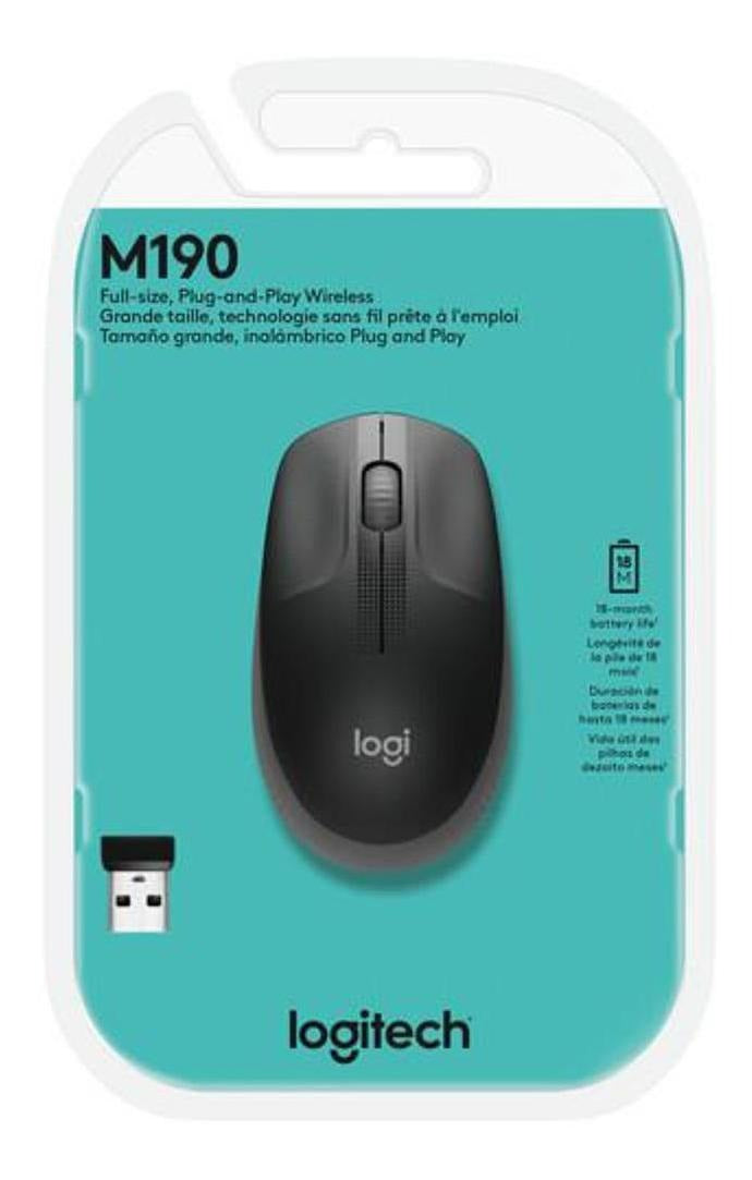 Mouse sem fio Logitech M190 com Pilha Inclusa - Azul