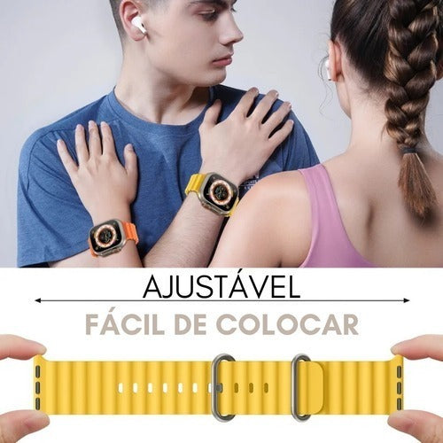 Pulseira Oceano Para Apple Watch Ultra 49mm Cor Rosa-claro