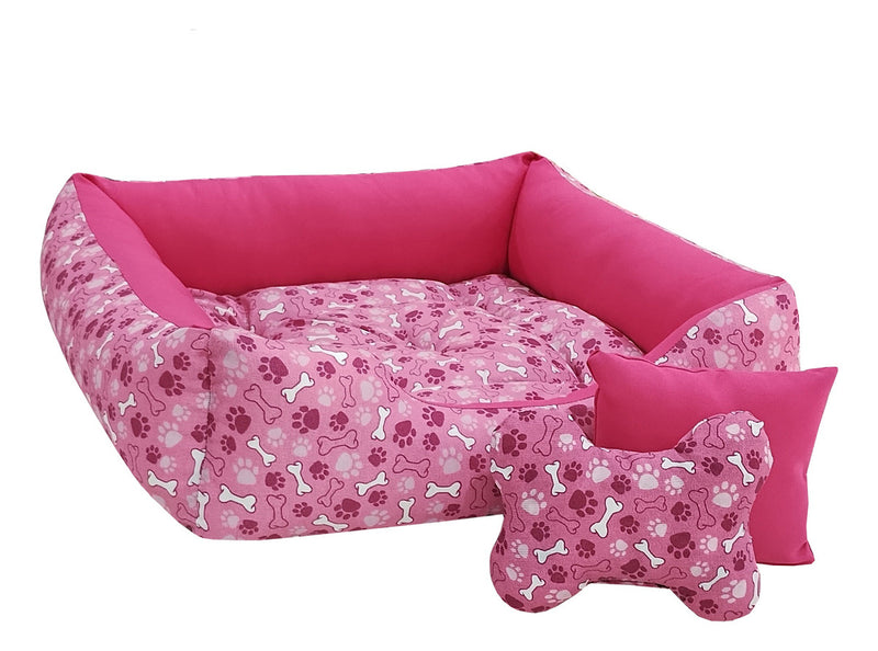 Cama Com Bordas Ana Pet Ibitinga Cor Preto/Vermelho