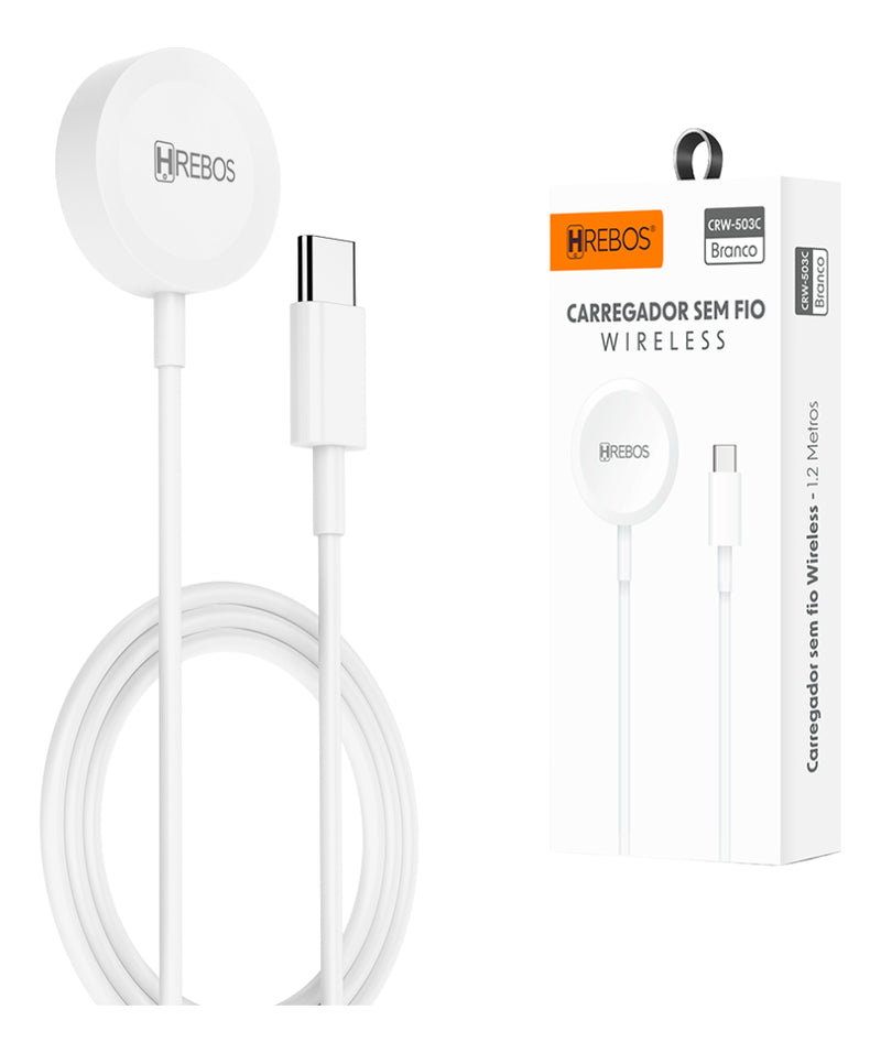 Cabo Carregador Usb-c Magnético Para Apple Watch 1 Ao 8 Cor Branco