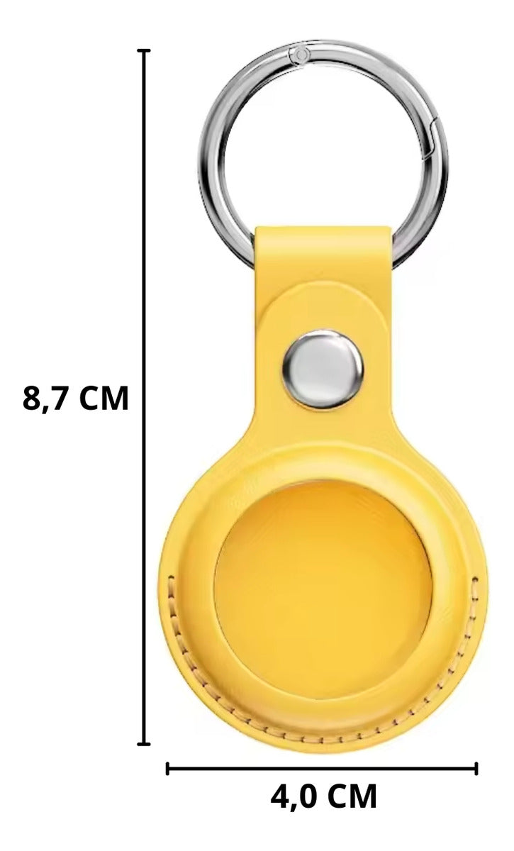 Capa Case De Couro Para Airtag Com Chaveiro Premium