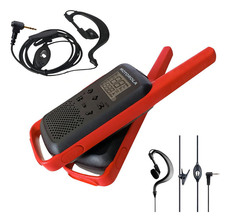 Rádio Comunicador Talkabout Motorola T210BR Alcance Até 32km UHF Cor Vermelho e Preto
