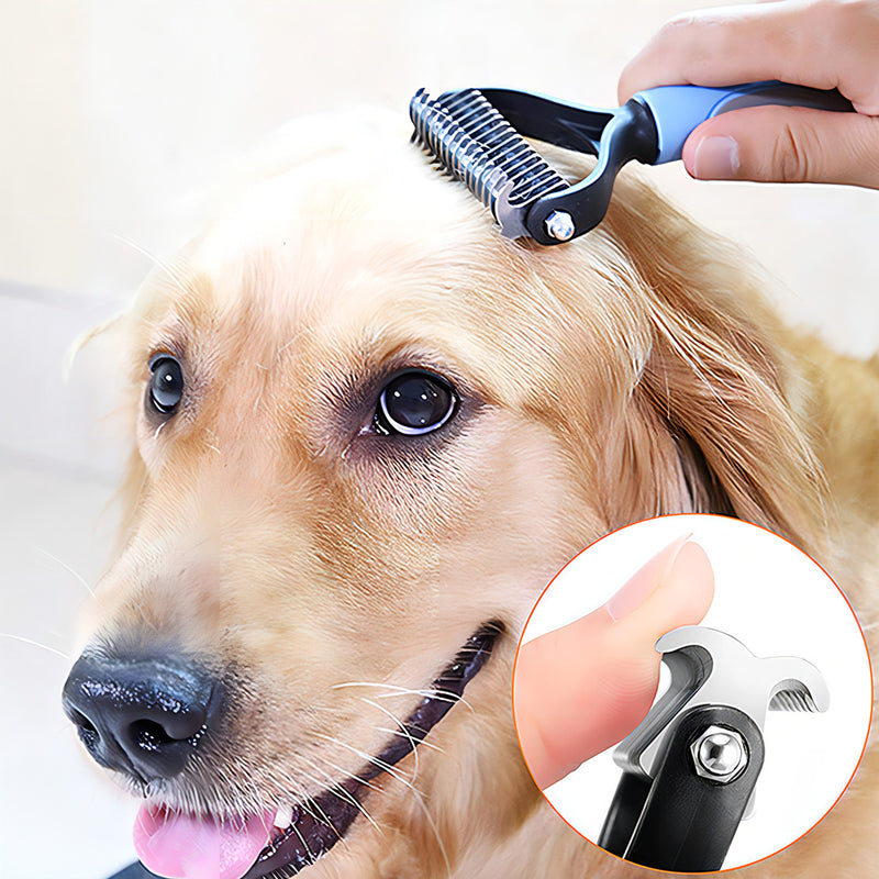 Rasqueadeira Removedor Tira Pelos Mortos Pets Gatos Grande Cor Azul E Preto - G