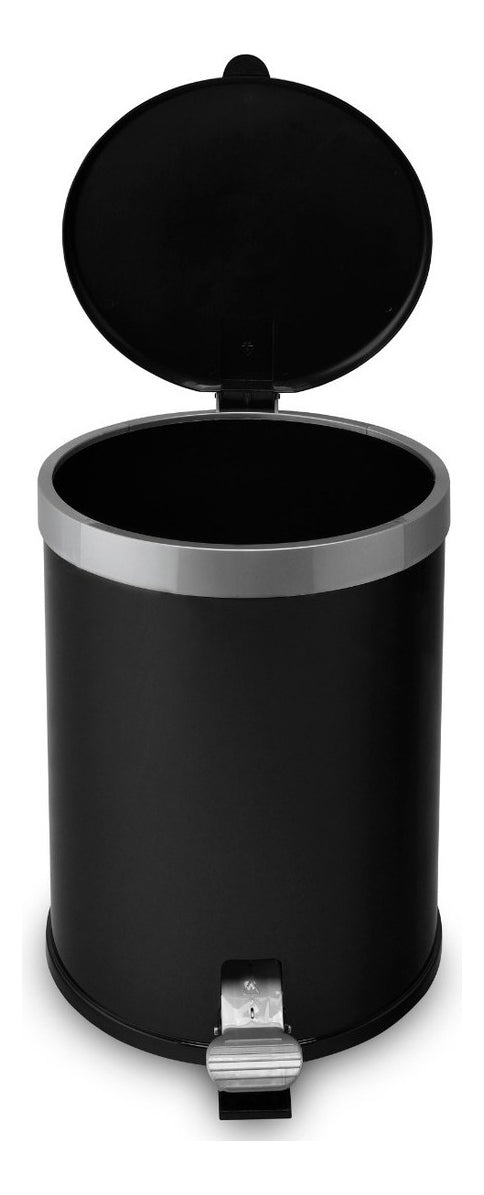 Lixeira Banheiro Pedal 5 Litros Plástico Cesto Escritório Cor Preto