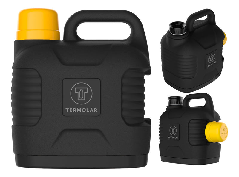 Garrafa térmica Super Thermo Thermolar de 5 litros com tampa primária preta