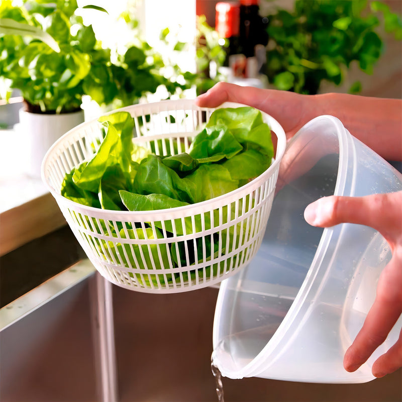 Centrífuga De Salada Secador Verduras Manual 4 Litros Cores Cor Cinza