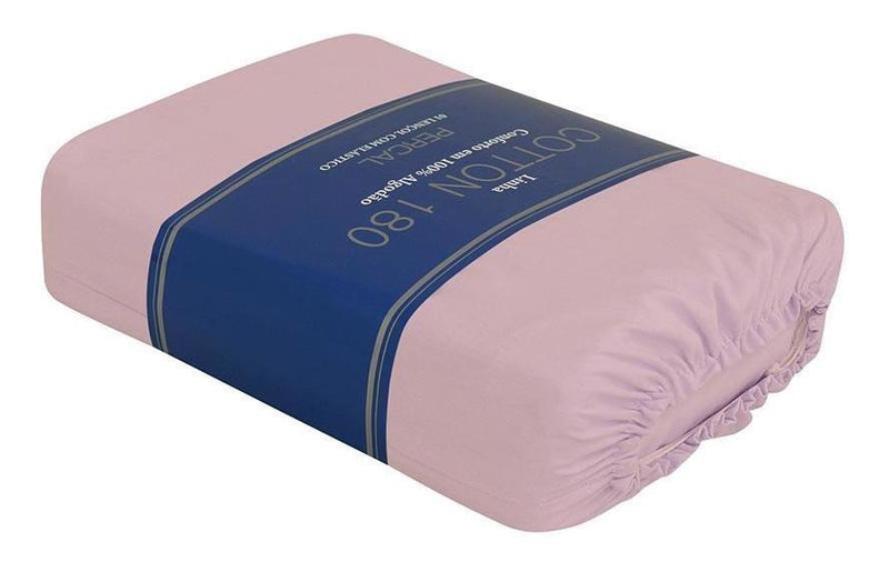 Lençol Zelo Percal 180 Com Elástico Queen - Rose Desenho do tecido Liso