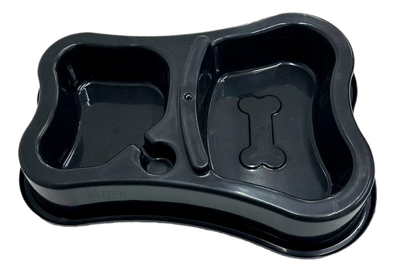 Bebedouro Comedouro Pet Comedor Duplo Ajustavel Água Cor Preto Não Se Aplica