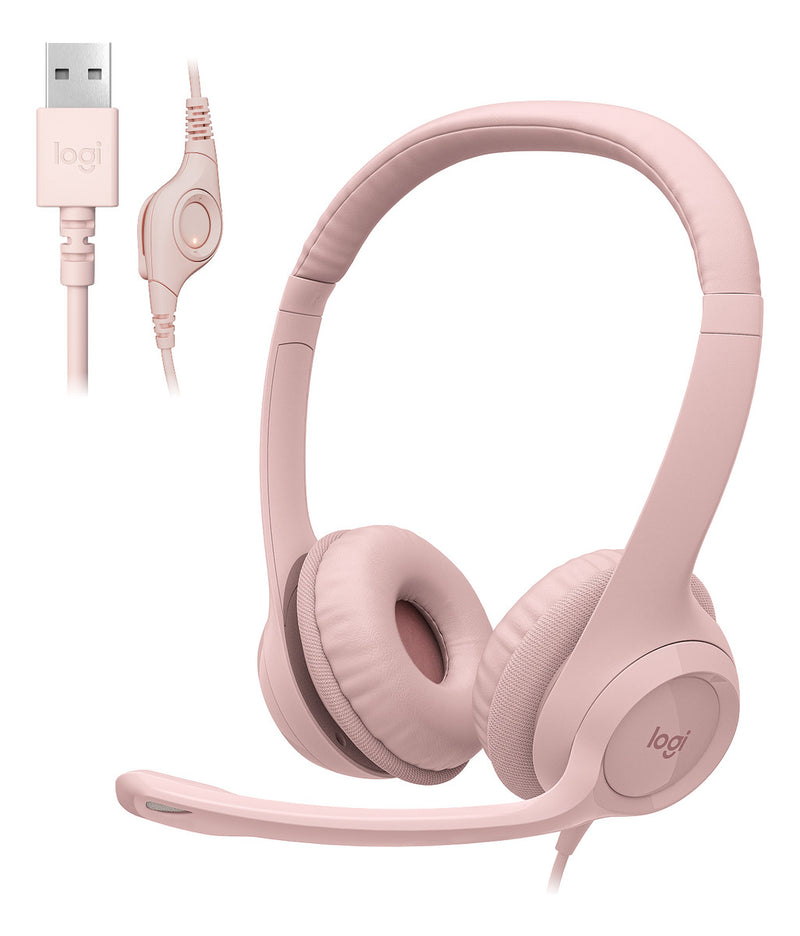 Headset com fio USB Logitech H390 Preto