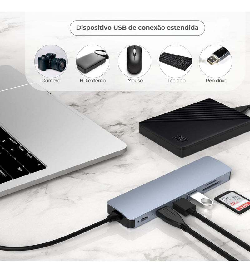 POLARES ZEN1 Adaptador Macbook Hub Usb-c Air M1 M2 Dex