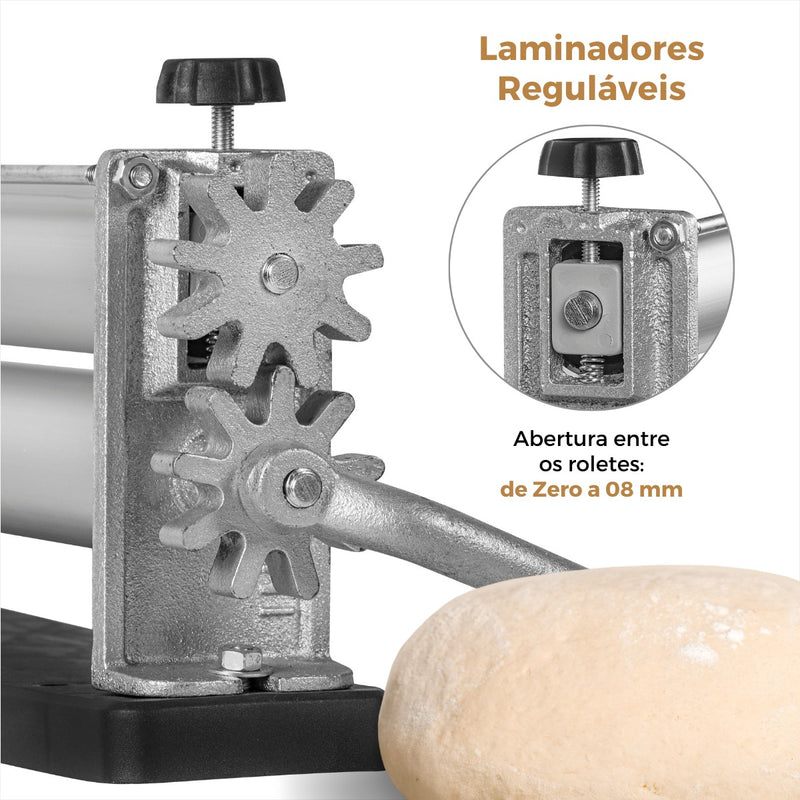 Cilindro Massa Manual Alumínio Luxo Pastel Pão Pizza Salgado