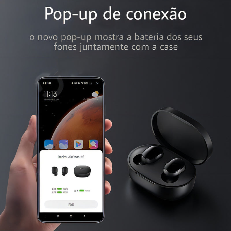 Fone De Ouvido Sem Fio Bluetooth Xiaomi Redmi Airdots 2s Br Cor Preto