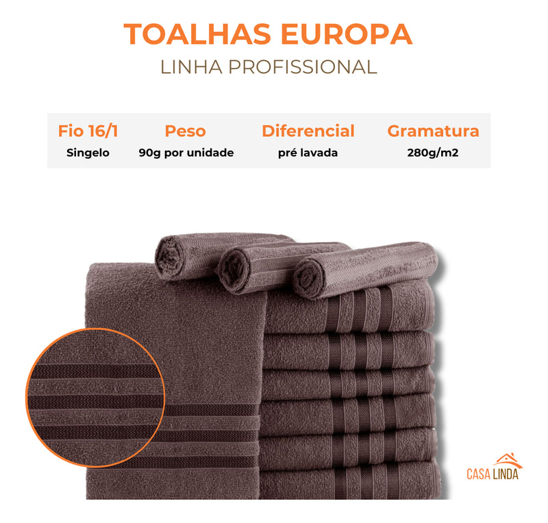 Kit 5 Toalhas De Rosto Para Salão 45x70 - Europa - Color