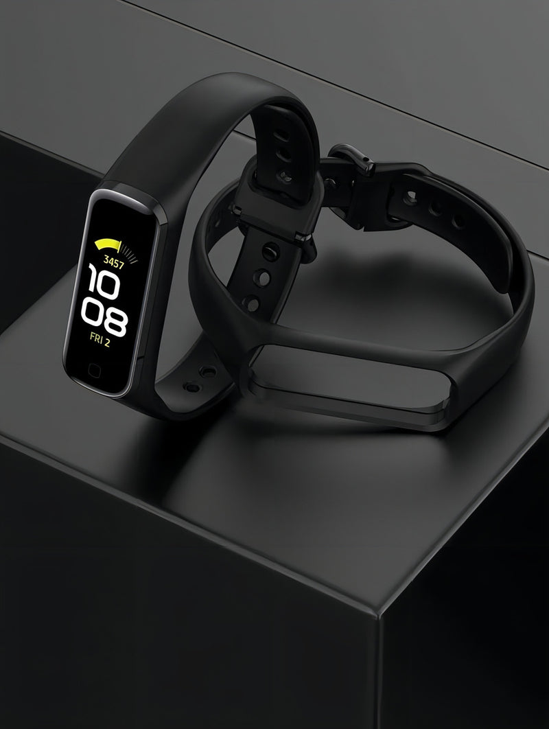 Pulseira Silicone Para Smartwatch Samsung Galaxy Fit2 R220 Cor Preto