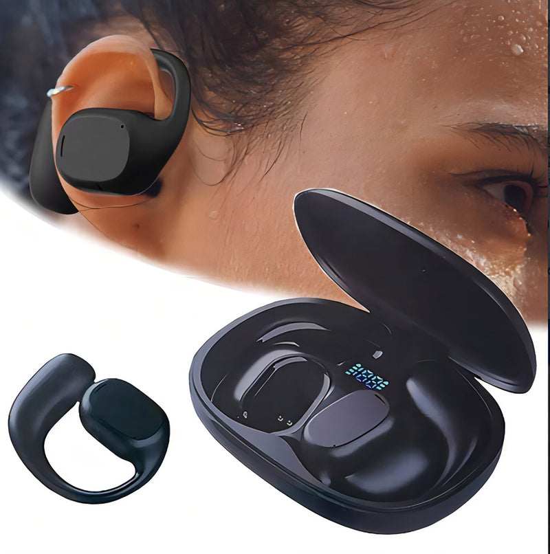 Fone De Ouvido Bluetooth Gancho Sem Fio Esporte Corrida Cor Preto