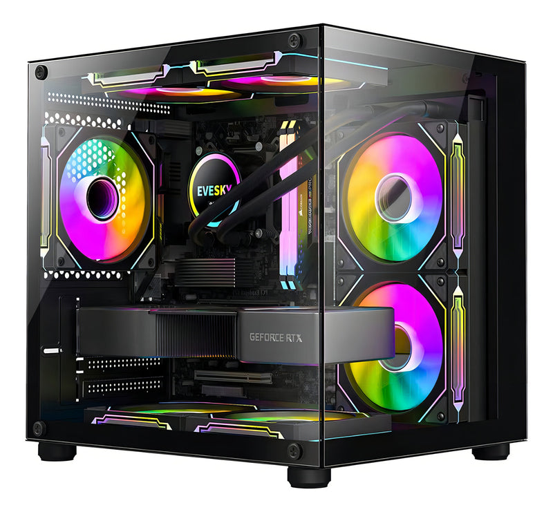 Gabinete Gamer Hayom Aquário Com 4 Cooler Fan Led Rgb